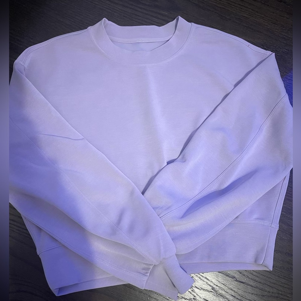 Lululemon Athletica Lavender Oversized Cropped Sweatshirt, Size 0